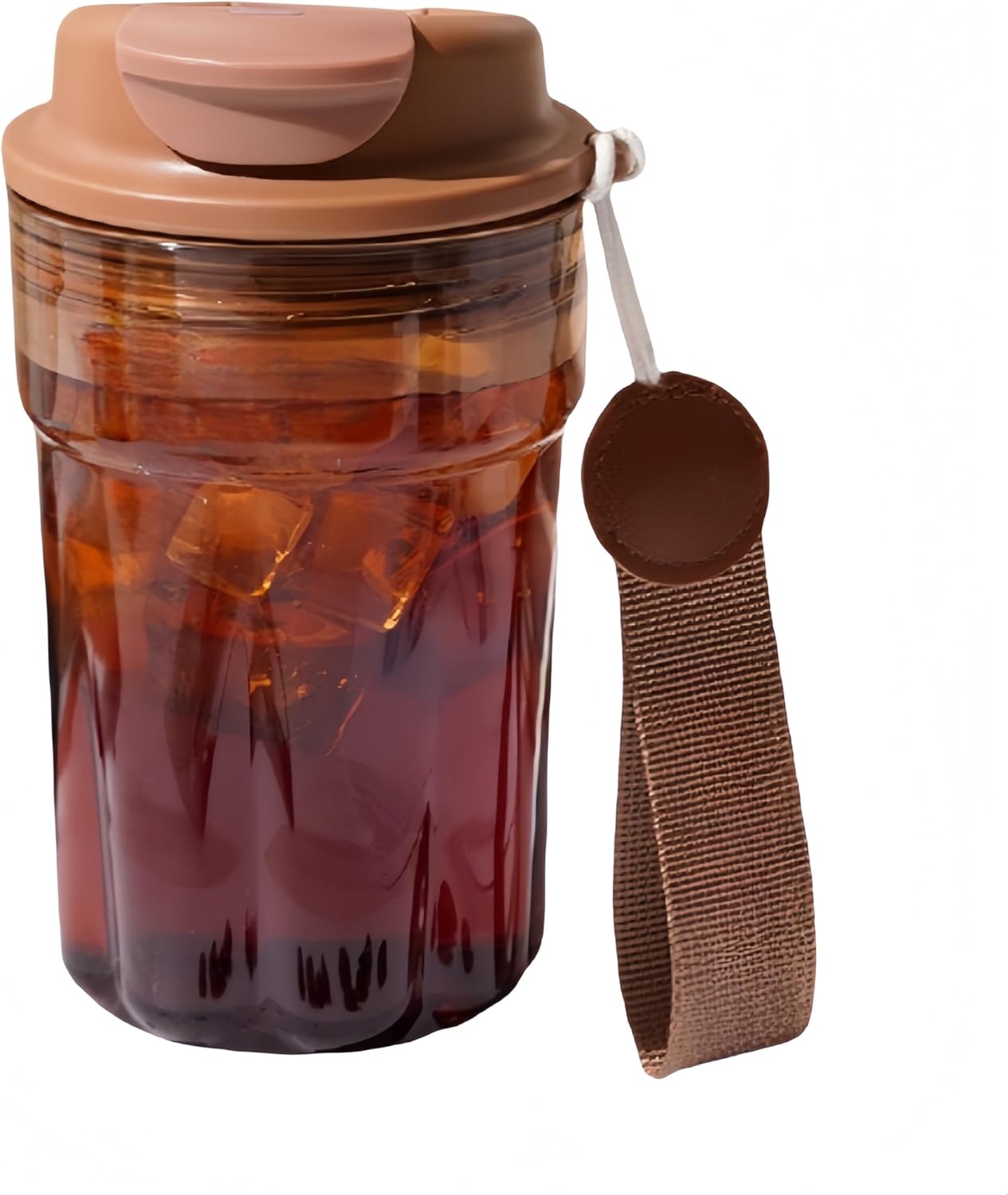 16oz Trendy Reusable Portable Tumbler - BPA Free, Leak - Proof, Lightweight & Easy to Carry,Ideal for On - the - Go Sipping (Brown)
