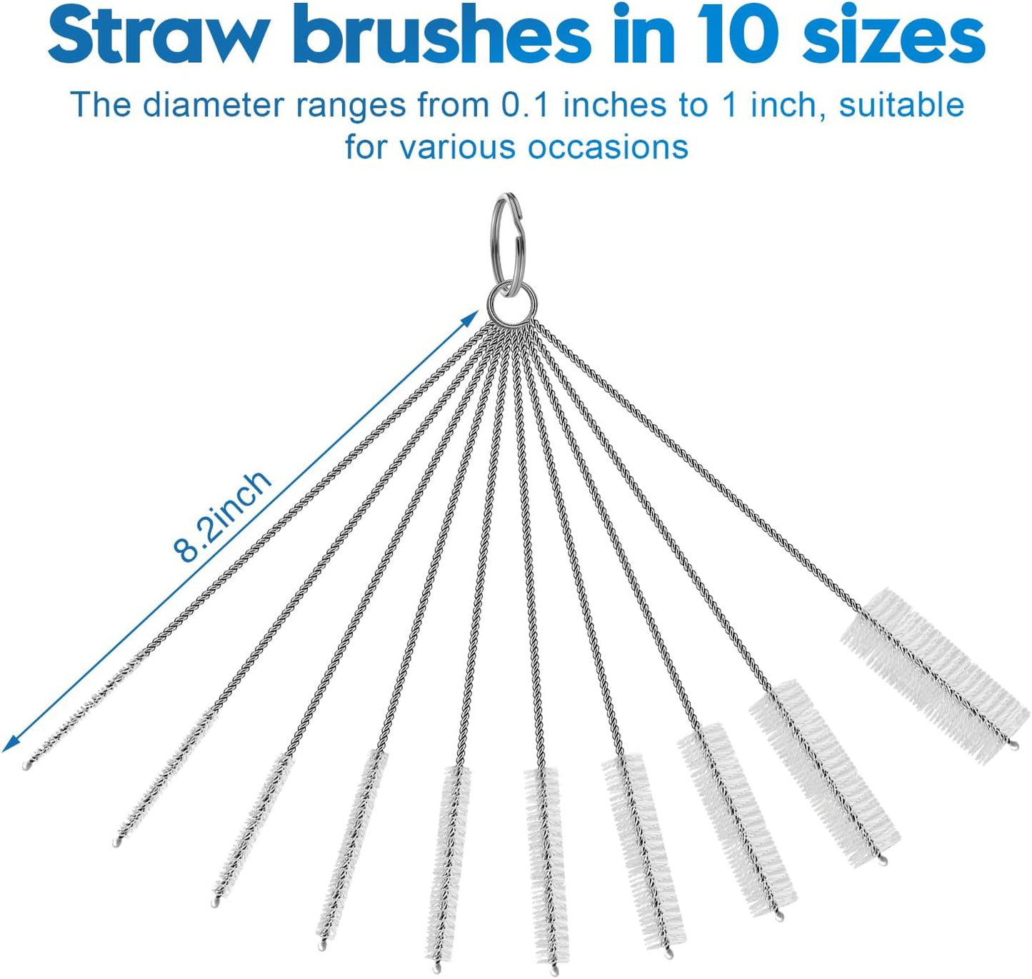 14Pcs Bottle Brush Cleaner Set, Long Handle Bottle Brushes, Sponge Brushes, 3-in-1 Water Bottle Cleaner Brushes and Straw Brushes for Water Bottles, Cups and Straws Cleaning