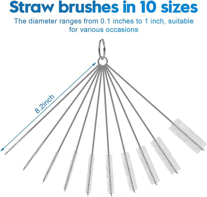 14Pcs Bottle Brush Cleaner Set, Long Handle Bottle Brushes, Sponge Brushes, 3-in-1 Water Bottle Cleaner Brushes and Straw Brushes for Water Bottles, Cups and Straws Cleaning
