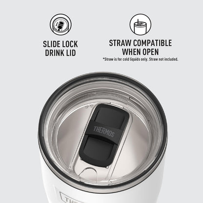 THERMOS ICON SERIES, Stainless Steel Tumbler with Slide Lock, 18 Ounce, Mystic Navy