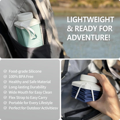 BEAUTAIL Collapsible Water Bottles 24.3oz, Foldable Travel Water Bottle, Portable & Lightweight, Leakproof & Reusable for Traveling Camping Hiking Yoga Sports Outdoor School Office