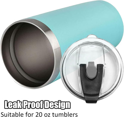 2 Pcs Tumbler Flip Lid for 20oz Water Bottle, Plastic Cup Replacement Cover, Spill Proof for Travel Mug Bottle (Black, Flip)