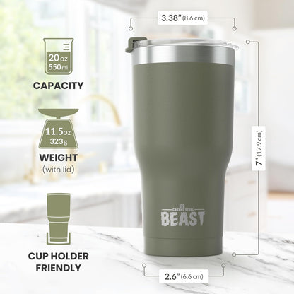 Beast 10 oz Tumbler Stainless Steel Vacuum Insulated Coffee Ice Cup Double Wall Travel Flask (Arctic White)