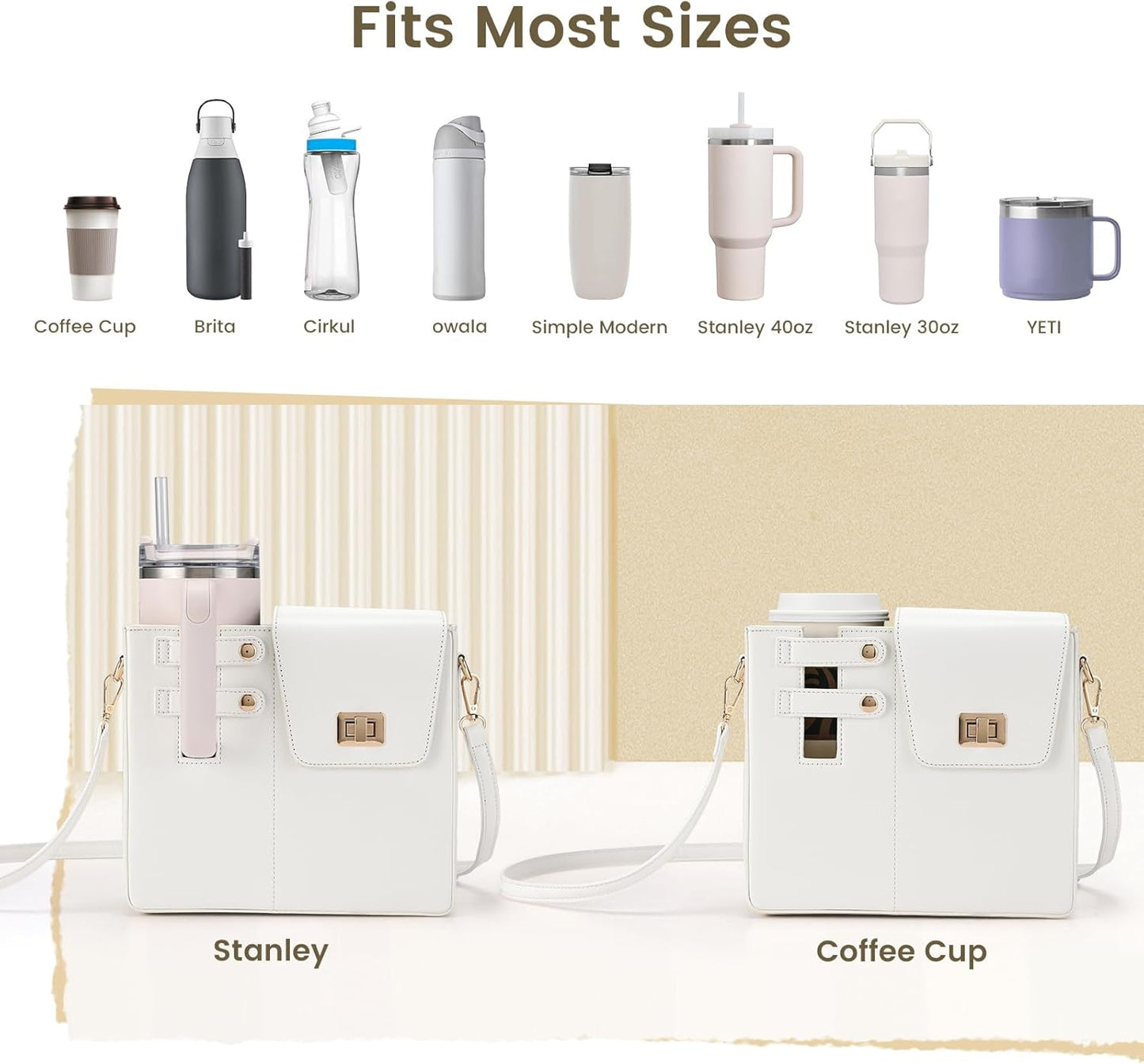 Outdoor Portable Crossbody Water Cup Purse Bag Water Bottle Carrier Bag with Phone Pocket Tumbler Carrier with Strap