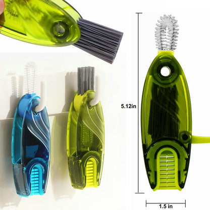 4 in 1 Multifunctional Cup Lid Cleaning Brush Set, 1pc Bright Blue, Plastic