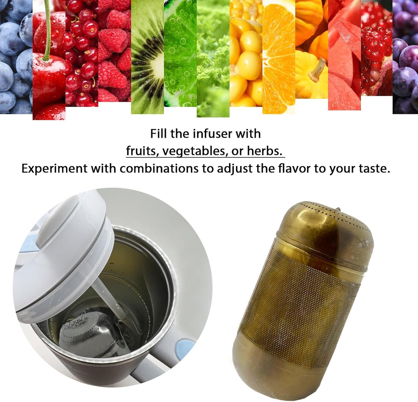 2PCS Fruit Infuser Insert,Flower Tea Infuser for Wide Mouth Water Bottles,Compatible with Stanley,Hydro Flask,Iron Flask, Takeya, ThermoFlask and Similar