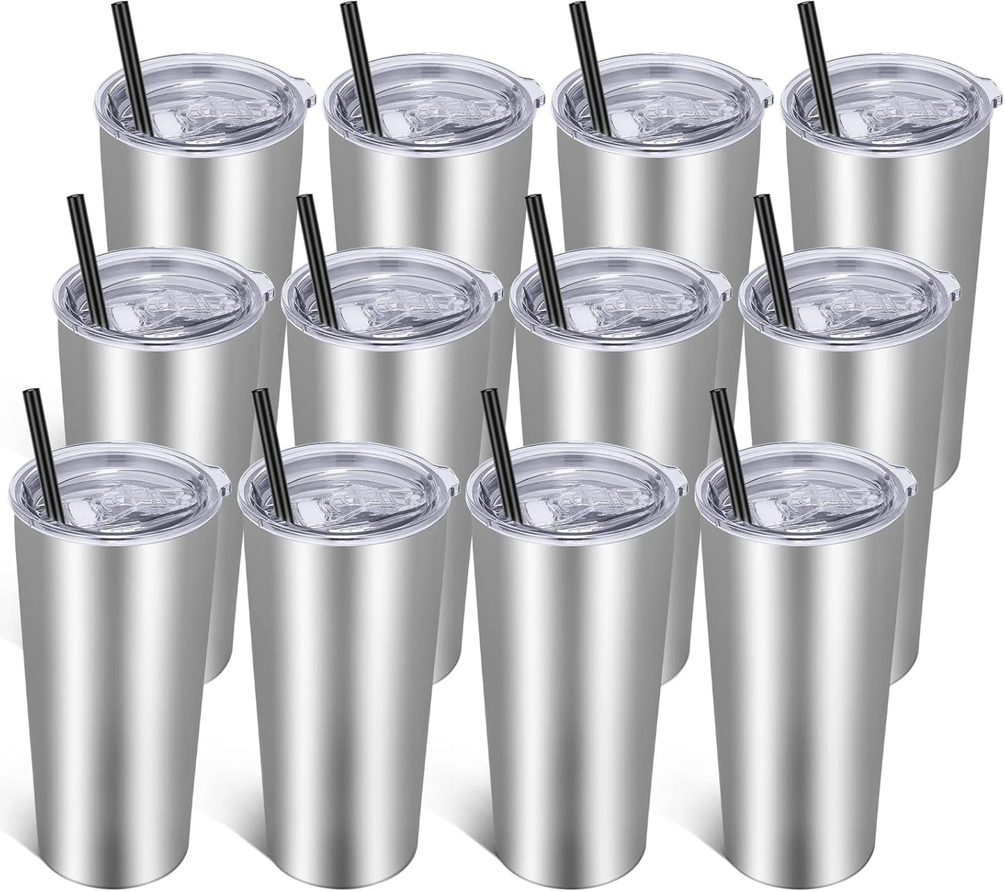 VEGOND 20oz Tumbler Bulk with Lid and Straw 1 Pack, Stainless Steel Vacuum Insulated Tumbler, Double Wall Coffee Cup Travel Mug, River Green