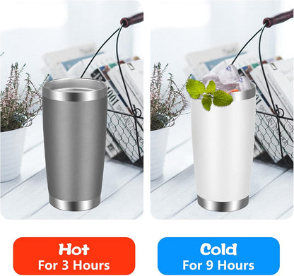 VEGOND 20oz Tumbler with Lid and Straw Stainless Steel Tumbler Cup Bulk Vacuum Insulated Double Wall Travel Coffee Mug Powder Coated Coffee Cup, Black, 12 Pack