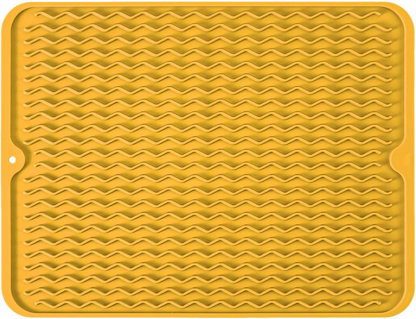 Silicone Dish Drying Mat, Non-Slip Easy Clean Sink Mat Large Heat-resistant Dish Drainer Mat for Kitchen Counter, Sink, Refrigerator or Drawer liner (12" x 6", BLACK)