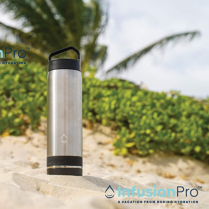 Infusion Pro Fruit Infuser Water Bottle with Straw Lid (32 oz) Stainless Steel Vacuum Insulated : 50 Recipe Fruit Infusion eBook : More Flavor : Easy Cleaning : Great Gift