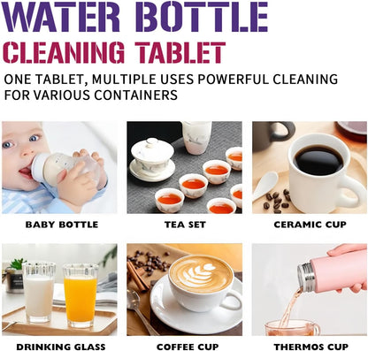 Water Bottle Cleaning Tablets for Bottle Bright-Clean Stainless Steel, Thermos and Reusable Water Bottles – Cleaning Tablets are Easy and Safe to Use