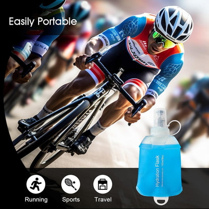 WILDREEDS 500ml Soft Flask, TPU Collapsible Soft Water Bottle for Hydration Pack, Running Vest, Folding Water Bottle for Hiking Cycling Climbing-1Pcs, White