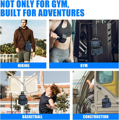 NATURE PIONEOR Magnetic Gym Bag for Men and Women - Magnet Water Bottle Holder Sling Carrier with Crossbody Shoulder Strap,Gym Accessories Pouch,Phone Pockets for Sports,Walking,Travel,Workout