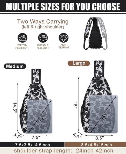 Pritent Crossbody Bags for Women Men Trendy Sling Bag Backpack Casual Chest Bag with Convertible Shoulder Strap