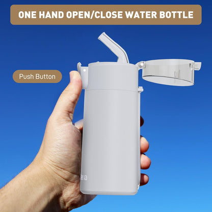 5oz Small Water Bottles with Straw, Mini Water Bottle with One-Hand Open Design, Leak-Proof Locking Lid for Hot&Cold Drinks, Small Travel Water Bottle - 100% Leakproof for School, Travel...(Mint)