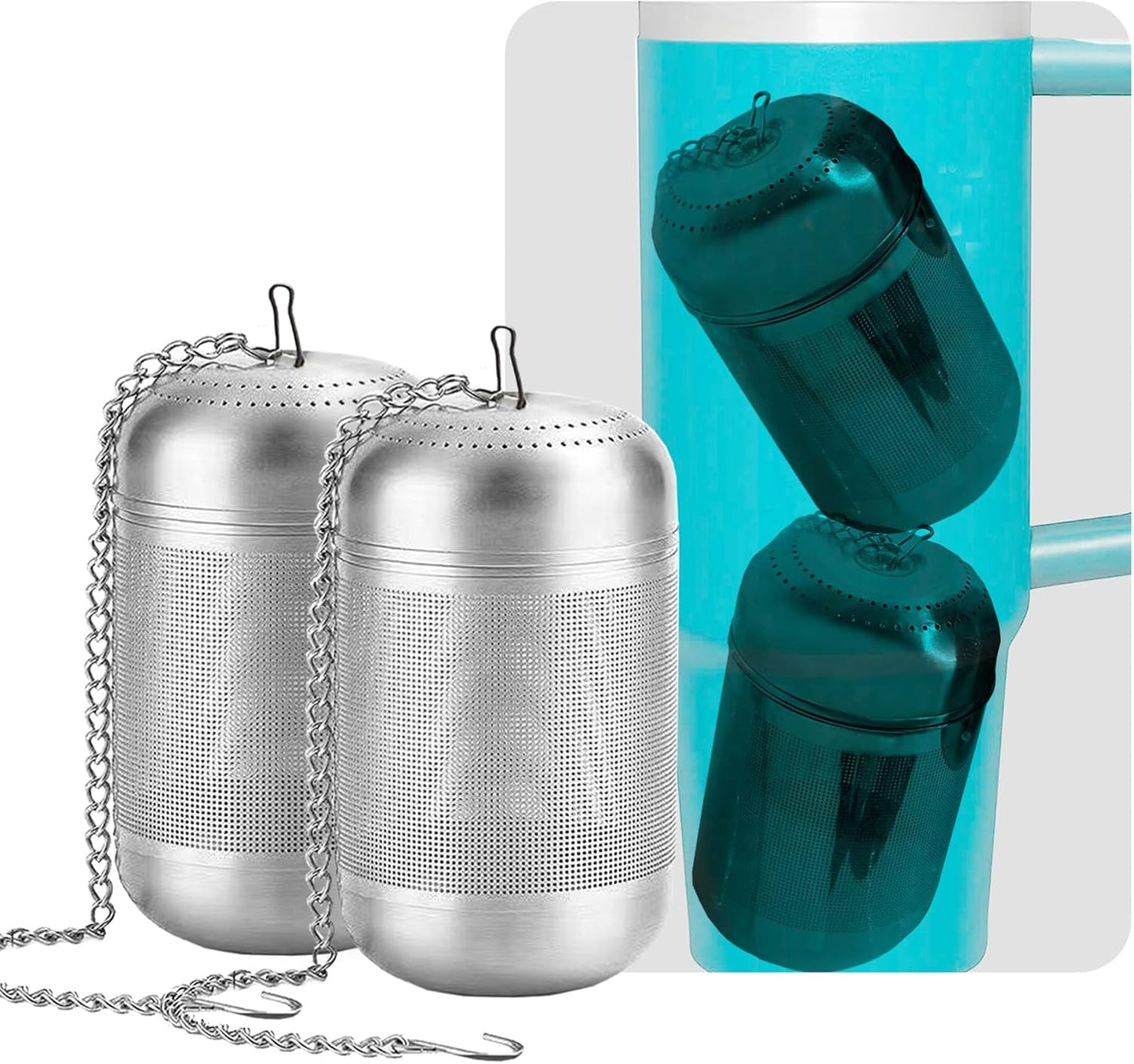 2PCS Fruit Infuser Insert,Flower Tea Infuser for Wide Mouth Water Bottles,Compatible with Stanley,Hydro Flask,Iron Flask, Takeya, ThermoFlask and Similar