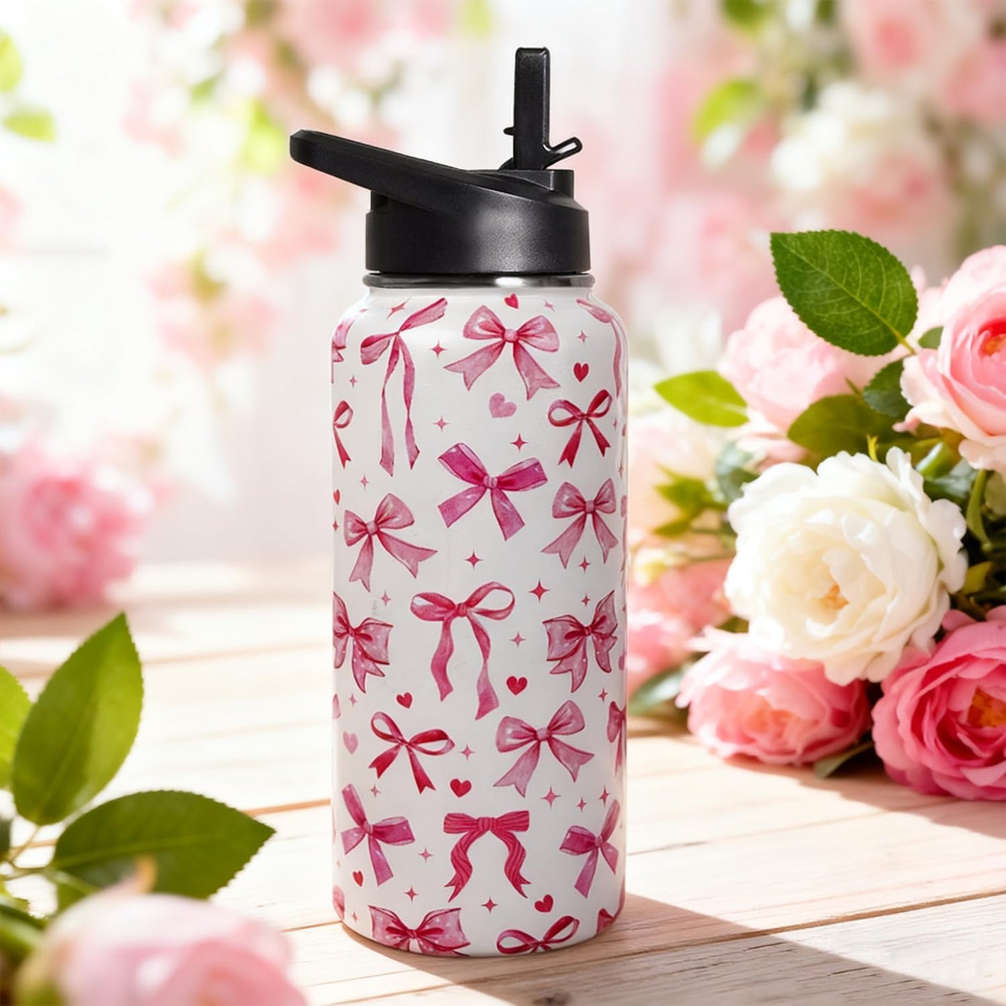 32 oz Pickleball Insulated Water Bottle with Straw - Pickleball Gym Hiking Sports Coffee Mug | Perfect Pickleball Gifts for Women, Pickleball Decor Accessories