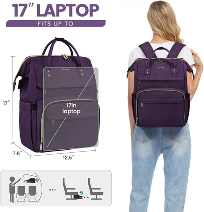 LOVEVOOK Laptop Backpack for Women with Giant Tumbler Holder Pocket,15.6 inch Waterproof Travel Backpack Purse Computer Laptop Bag,Professional Work College Nurse Teacher Backpack Casual Daypack,Black