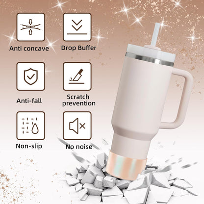 Glossy Gradient Silicone Boot, Compatible with Stanley H2.0 20-40oz & IceFlow 20-30oz, Chameleon Metallic Shimmer Cup Sleeve Protector for Hydroflask and Bottle Bottom with 2.8-3in