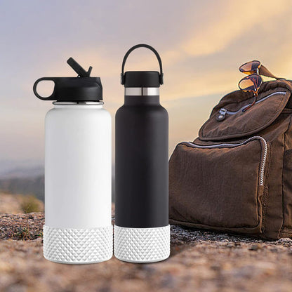 WUQID Water Bottle Boot, Diamond Silicone Boot Compatible with Stanleyy Tumbler 20-40oz & Hydroo Flask Bottle 12oz-24oz, Reduces Dents Sleeve Cover for More Bottles/Tumblers Bottom of 2.83-2.95in