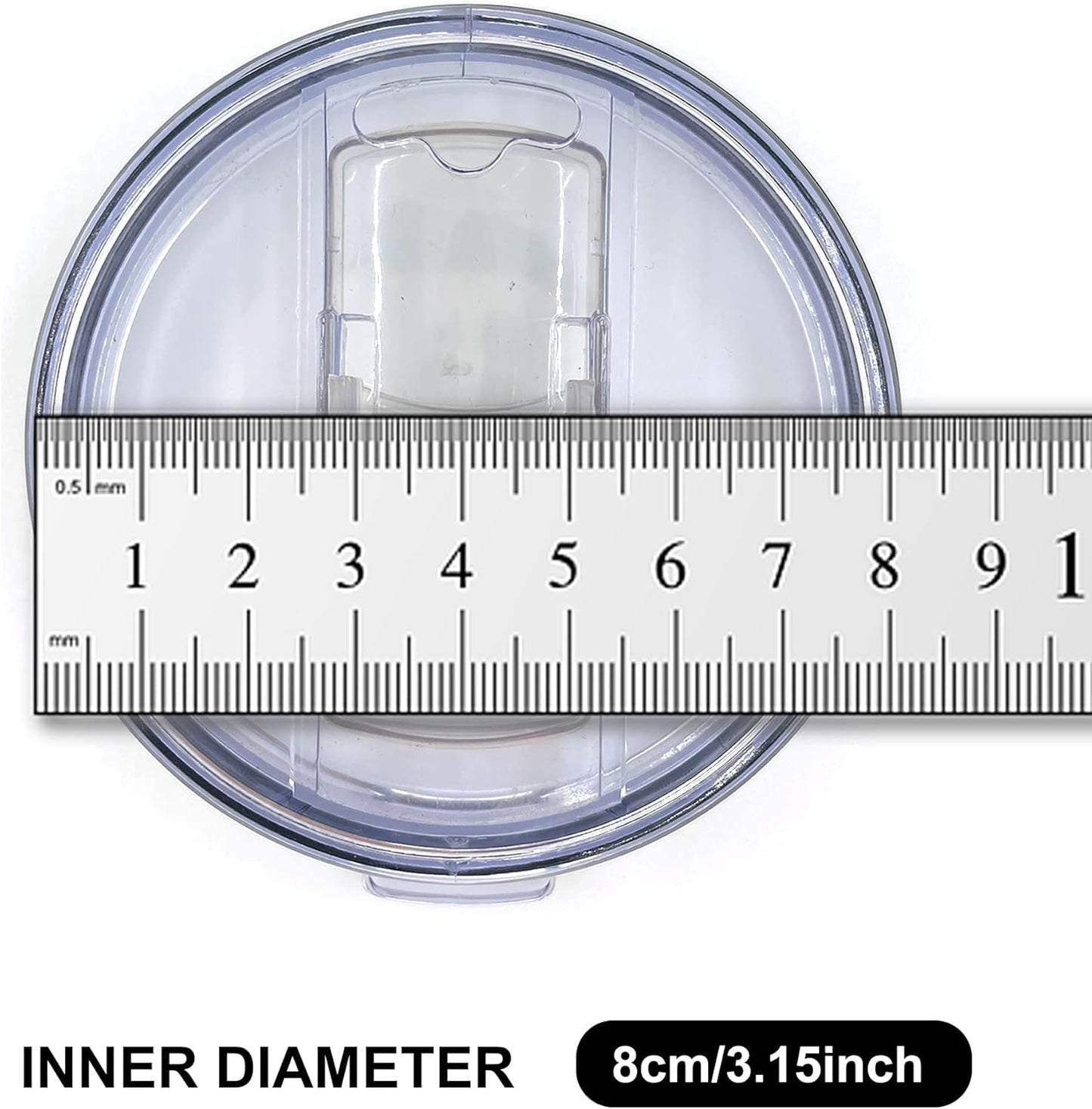 2 Replacement Lids for Stainless Steel Tumbler Travel Cup - Fits OF Inner diameter 3.7 to 3.74 INCH Yeti Rambler and others (Transparent) (30 OZ)