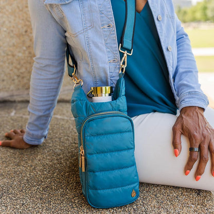 WanderFull Original HydroBag Fits Up to 32 oz Water Bottle Holder with Strap – Hands-Free Crossbody Water Bottle Carrier Bag with Phone Pocket - Colors A