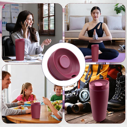 Replacement Slider Lid for Owala SmoothSip 20oz & 12oz, Top Cover Compatible with Owala 24oz Coffee Tumbler, Coffee Travel Mugs Leakproof Accessories, BPA-Free (Black Cherry)
