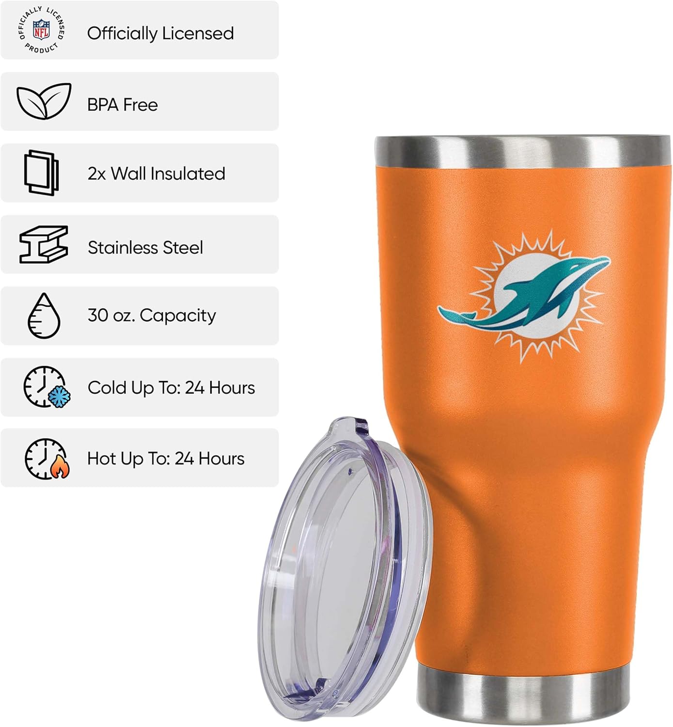 FOCO NFL Team Logo 30oz Insulated Stainless Steel Travel Mug Tumbler