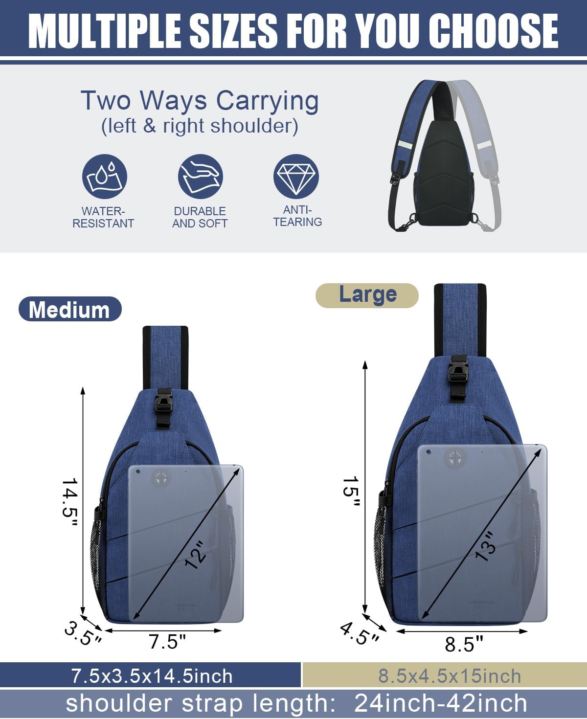 Pritent Crossbody Bags for Women Men Trendy Sling Bag Backpack Casual Chest Bag with Convertible Shoulder Strap