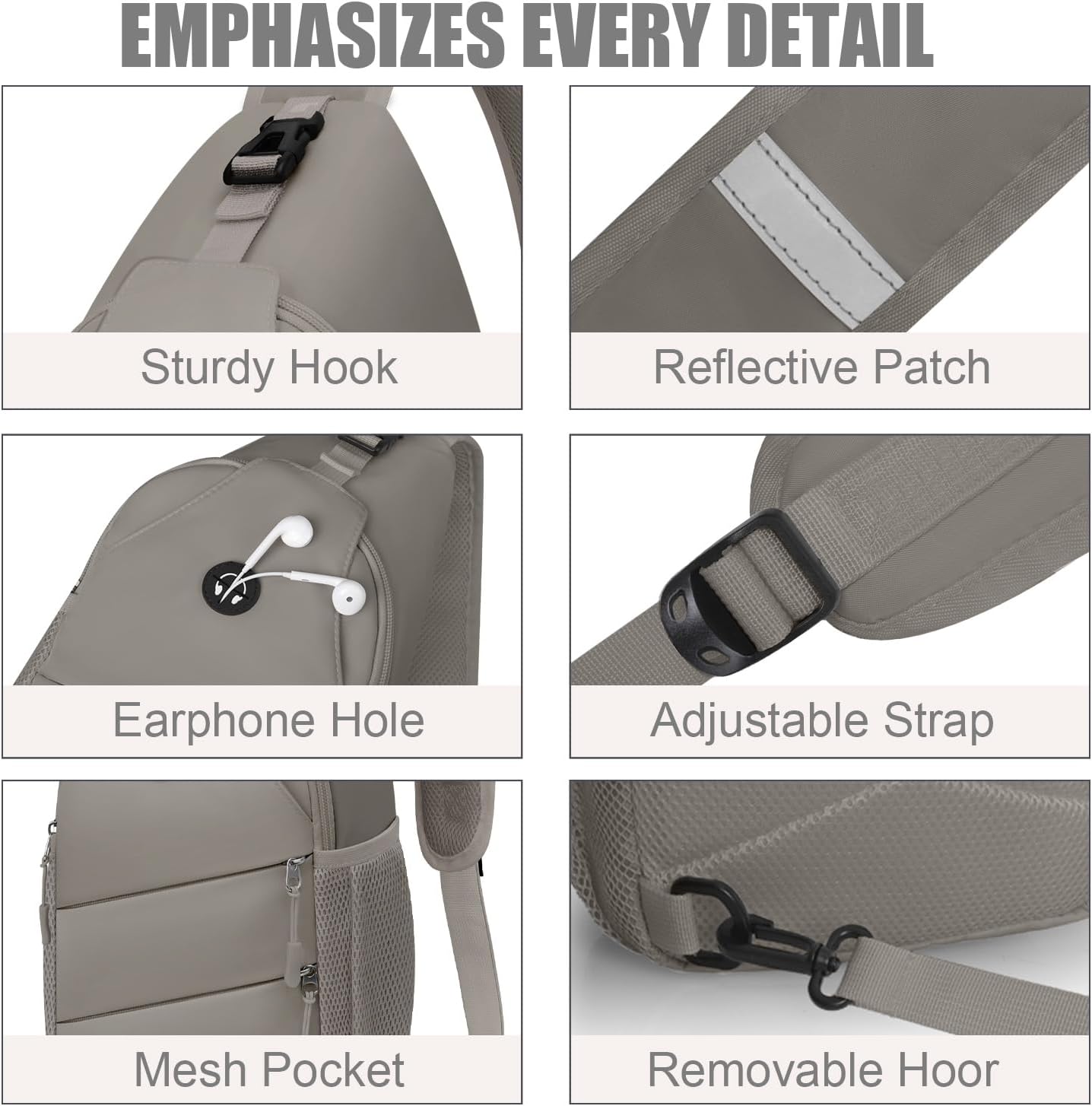 Pritent Crossbody Bags for Women Men Trendy Sling Bag Backpack Casual Chest Bag with Convertible Shoulder Strap