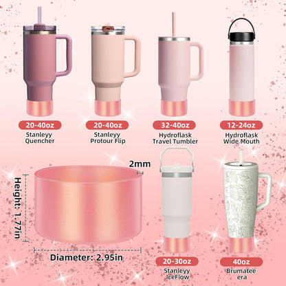 Glossy Gradient Silicone Boot, Compatible with Stanley H2.0 20-40oz & IceFlow 20-30oz, Chameleon Metallic Shimmer Cup Sleeve Protector for Hydroflask and Bottle Bottom with 2.8-3in