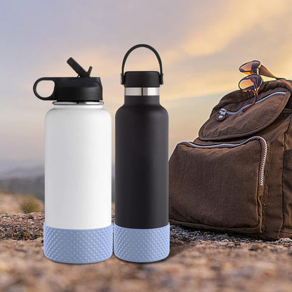 WUQID Water Bottle Boot, Diamond Silicone Boot Compatible with Stanleyy Tumbler 20-40oz & Hydroo Flask Bottle 12oz-24oz, Reduces Dents Sleeve Cover for More Bottles/Tumblers Bottom of 2.83-2.95in
