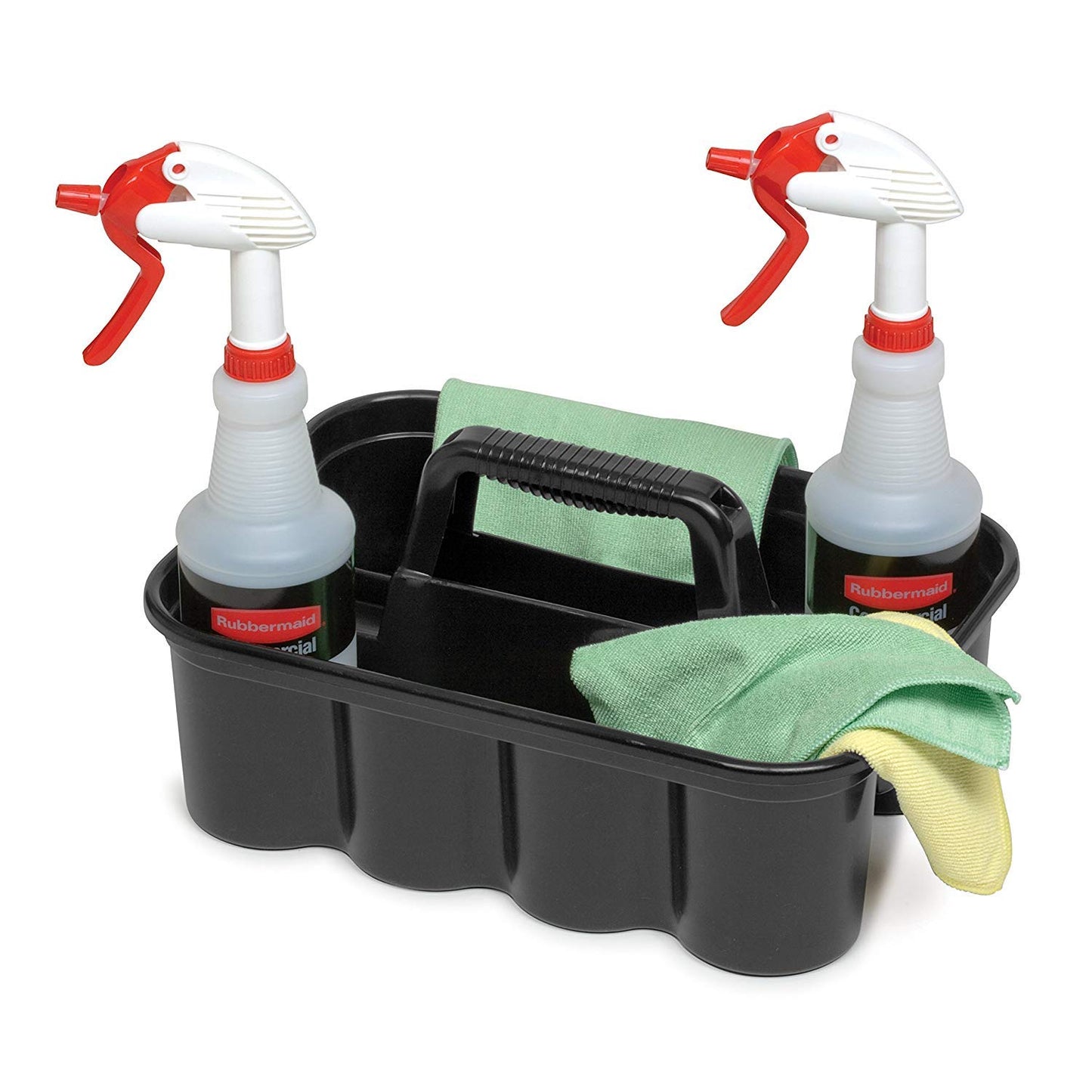 Rubbermaid Commercial Products Deluxe Carry Caddy for Take-Out Coffee/Soft Drinks Postmates/Uber Eats/Food Delivery Cleaning Products Sports/Water Bottles Black