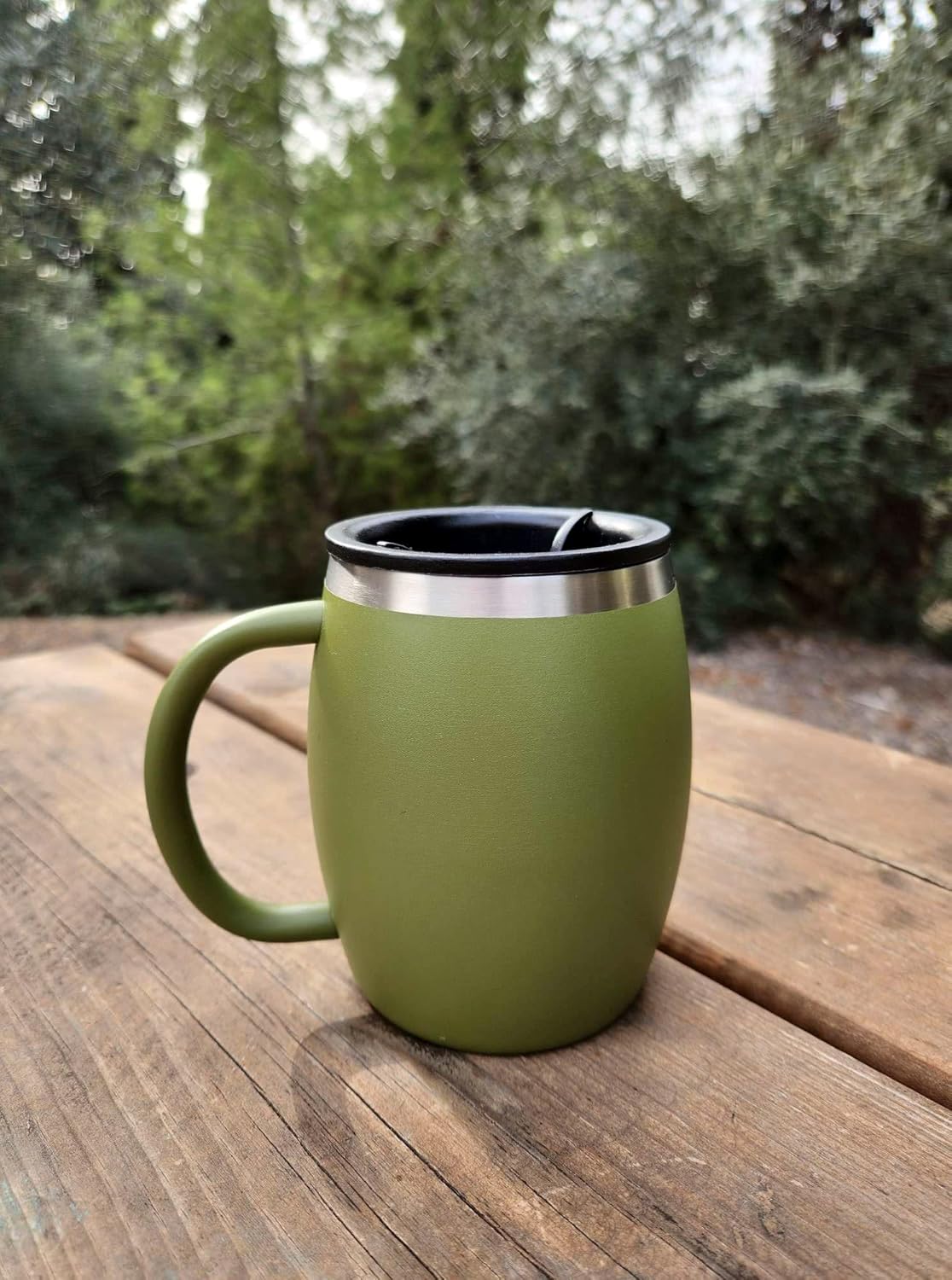 CHILLOUT LIFE Stainless Steel Insulated Coffee Mugs Set of 2 (14oz) – Double Wall Coffee Cups with Spill Resistant Lid & Strong Handle, Shatterproof Cups for Cold Drinks and Hot Beverages