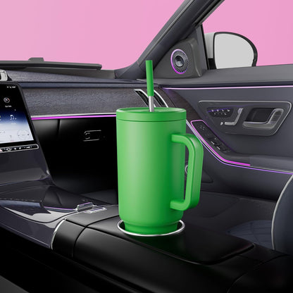 Meoky 40 oz Tumbler with Handle and Straw: Stainless Steel Insulated Tumbler with Lid and Straw - 100% Leak Proof Tumbler for Car Cup Holders - Travelers Commuters Workers, Pink