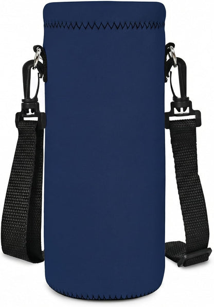 RICHEN Neoprene Water Bottle Carrier Bag with Adjustable Shoulder Strap,Insulated Water Bottle Cover for Stainless Steel/Glass/Plastic Bottles