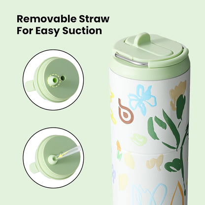 BOTTLE BOTTLE Insulated Water Bottle 24oz with Straw Lid and Handle for Sports Travel Gym Stainless Steel Water Bottles Double-Wall Vacuum Metal Leak Proof BPA-Free