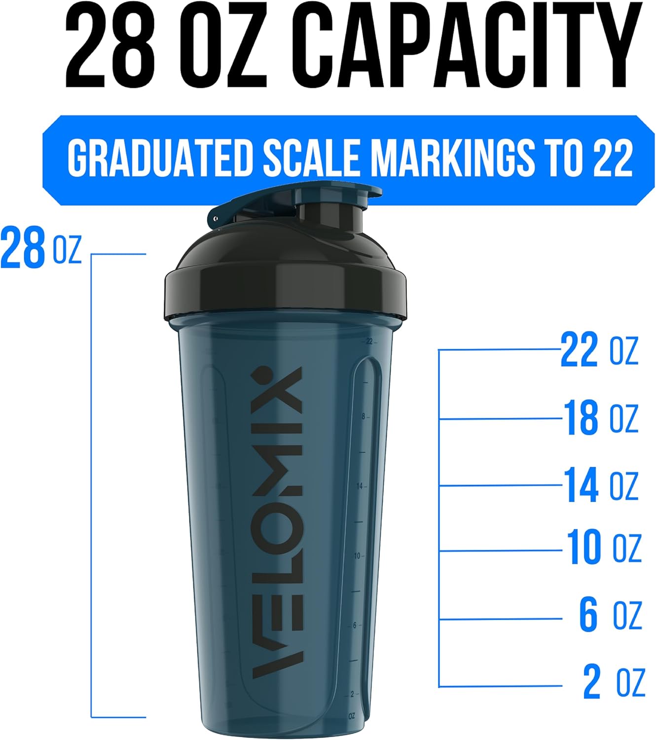 VELOMIX -3 PACK- 28 oz Protein Shaker Bottle for Protein Mixes - 3x Wire Whisk | Leak Proof Shaker Cups for Protein Shakes | Stackable Protein Shaker Bottle Pack | Dishwasher Safe (ColorBurst Set)