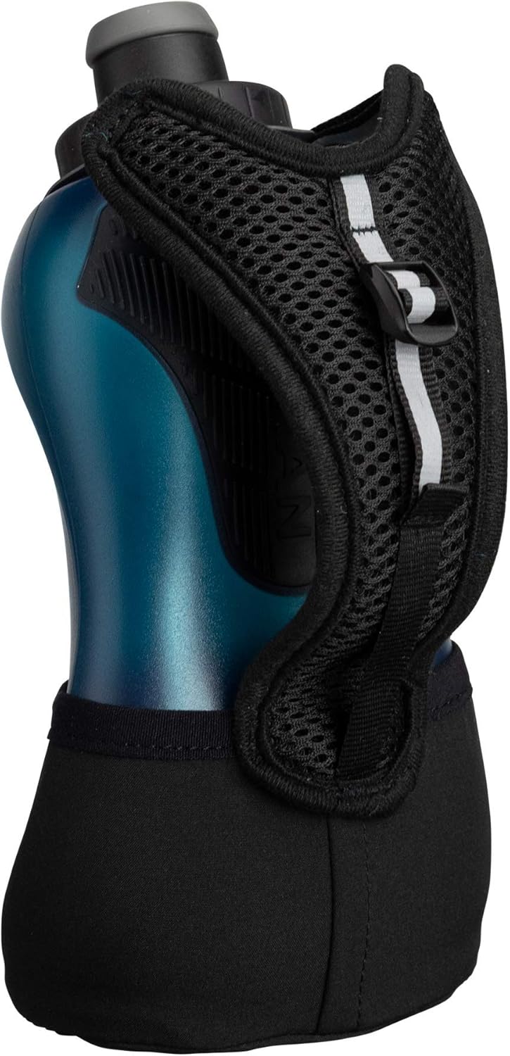 Nathan Running Handheld Water Bottle Adjustable No-Grip Quick Squeeze Lite Hand Strap. Reflective Hydration