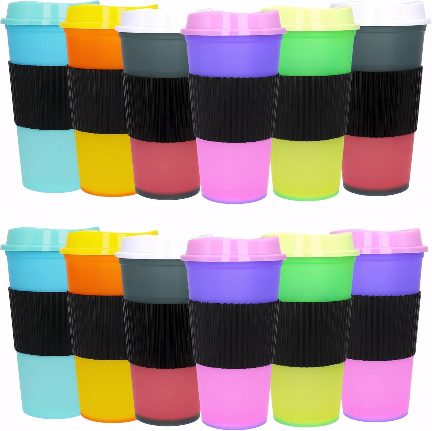 Color Changing Cups, 5 Pack 24oz Plastic Tumblers, Reusable Iced Coffee & Smoothie Cups with Lids and Straws for Parties and Travel