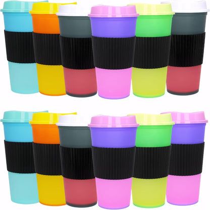 Color Changing Cups, 5 Pack 24oz Plastic Tumblers, Reusable Iced Coffee & Smoothie Cups with Lids and Straws for Parties and Travel