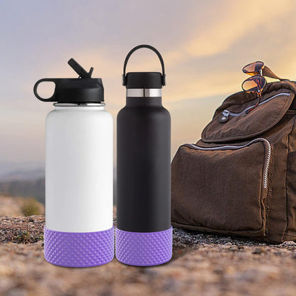 WUQID Water Bottle Boot, Diamond Silicone Boot Compatible with Stanleyy Tumbler 20-40oz & Hydroo Flask Bottle 12oz-24oz, Reduces Dents Sleeve Cover for More Bottles/Tumblers Bottom of 2.83-2.95in