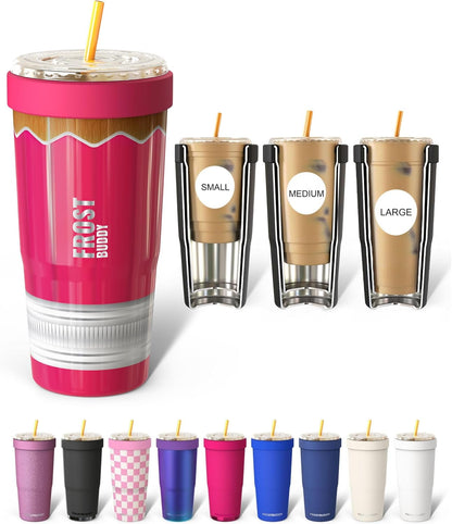 Frost Buddy Togo Buddy | 30 oz Stainless Steel Vacuum Insulated Tumbler | To Go Coffee Cup – Iced Coffee Cups, Iced Coffee Sleeve, Travel Mug, Thermal Cup for Hot & Cold Drinks, Dunkin Cup (Pencil) - Colors A