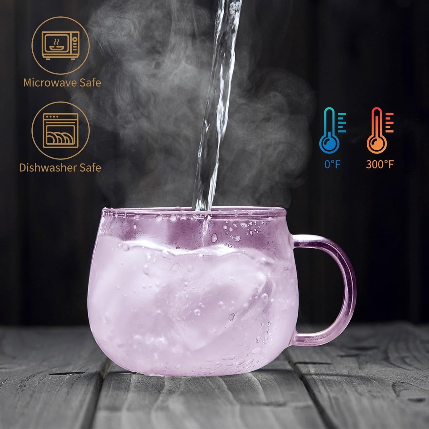DOPUDO Glass Tea Cup with Infuser and Lid, 17.6oz/520ml Large Borosilicate Teacup,Tea Glass, Clear Mug for Loose Leaf Tea, Blooming Tea, Microwave & Dishwasher Safe - Tea Maker Gift for Birthday.