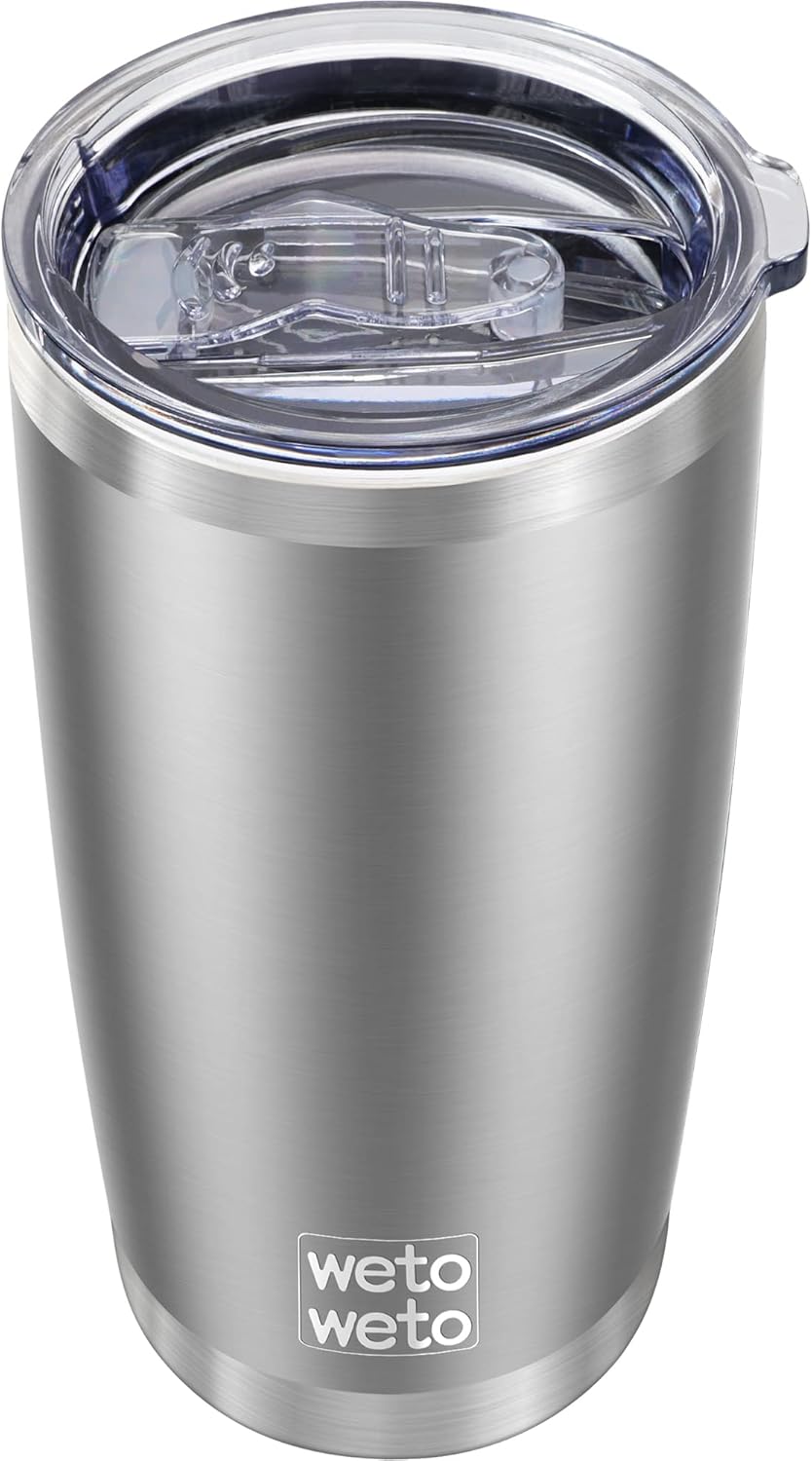 WETOWETO 20oz Tumbler, Stainless Steel Vacuum Insulated Coffee Travel Mug, Double Wall Powder Coated Insulated Coffee Mug Travel Mug with Lid Thermal Cup for Outdoor (Navy Blue, 1 Pack)
