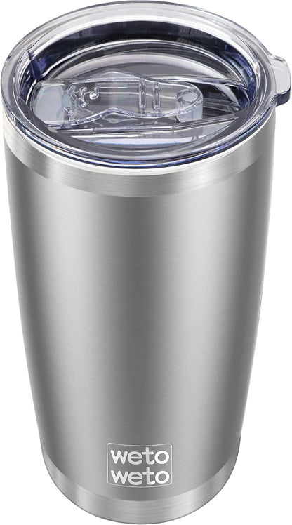 WETOWETO 20oz Tumbler, Stainless Steel Vacuum Insulated Coffee Travel Mug, Double Wall Powder Coated Insulated Coffee Mug Travel Mug with Lid Thermal Cup for Outdoor (Navy Blue, 1 Pack)