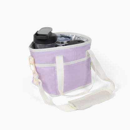 NoNa & Bee 4 Water Bottle Holder with Strap | Family Size 4 Compartment Drink Bag, Multiple Tumbler Carrier Caddy | Adjustable Fits Large & Small Drinks | Hands Free, Won't Tip Over in Car