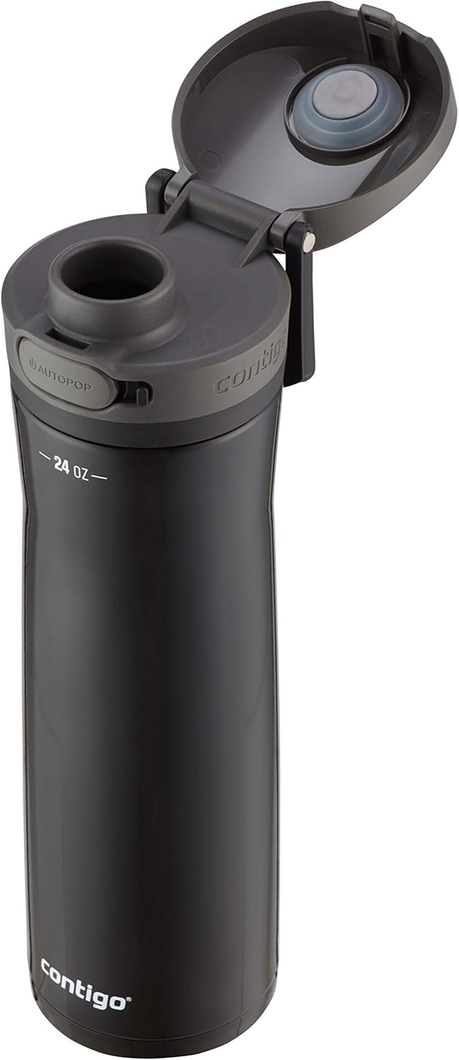 Contigo Jackson Chill 2.0, Vacuum-Insulated Stainless Steel Water Bottle with Secure Lid, Leak-Proof Travel Friendly, 20oz Capacity, Blueberry Color, Keeps Drinks Cold for 12 Hours
