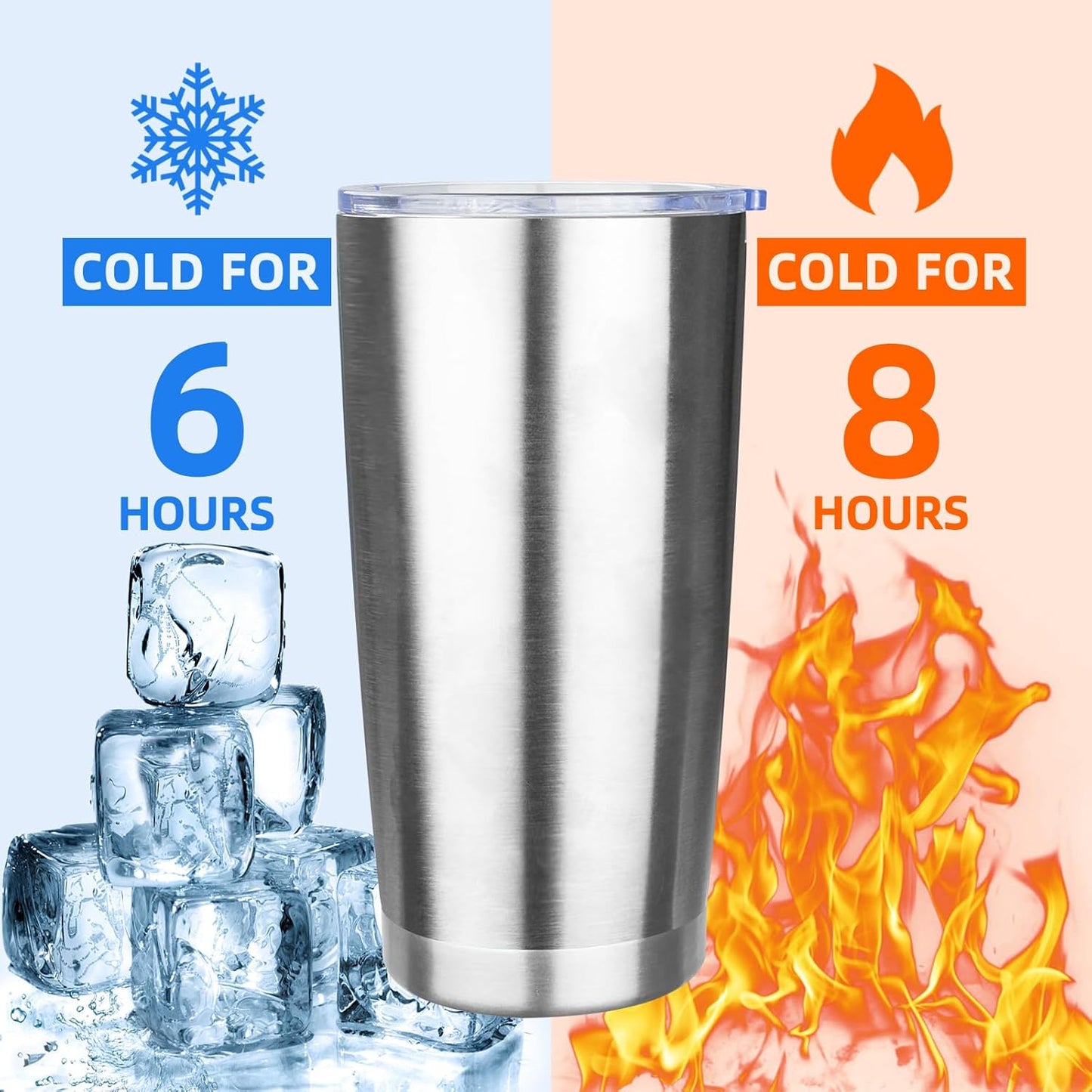 20oz Tumbler with Lid Stainless Steel Insulated Tumblers Travel Coffee Tumbler Bulk Double Wall Vacuum Insulated Water Cup Gifts for Christmas Women Men Her Him Home Office(Navy Blue, 1pack)
