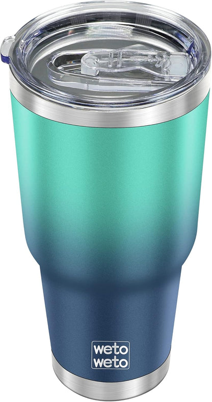 WETOWETO 30oz Tumbler with Lid, Stainless Steel Vacuum Insulated Water Coffee Tumbler, Double Wall Powder Coated Travel Mug Thermal Cup for Home Outdoor (Navy Blue, 1 Pack)